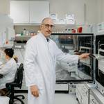 forschungsleiter prof. dr. med. dimitrios mougiakakos im zellkulturlabor an der ummd. jana d nnhaupt uni magdeburg